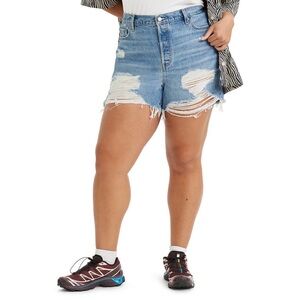 Levi's Women's 501 Original Distressed Shorts Plus Size